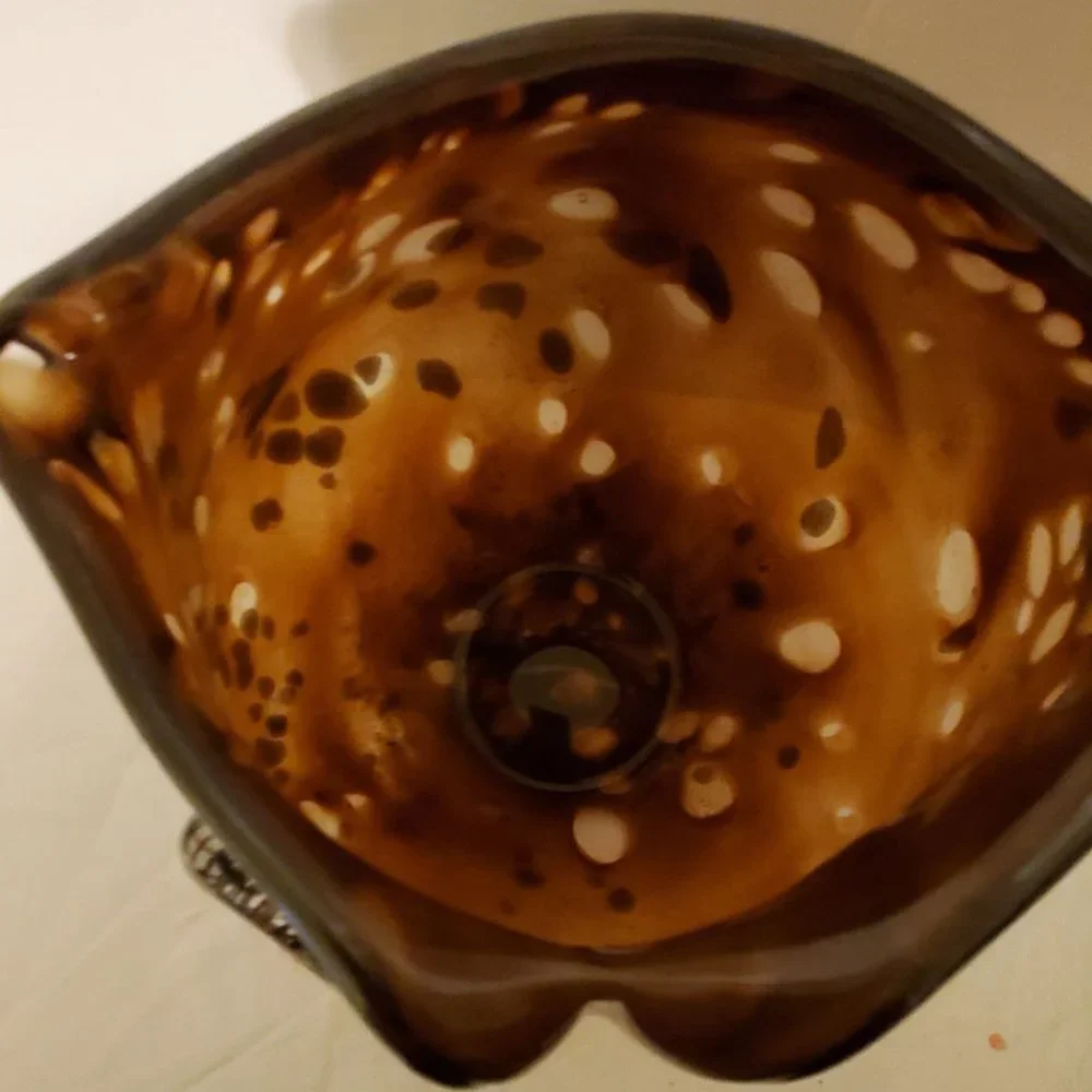Pier 1 Animal OWL Vase Is One Of A Kind Brown Glass 8